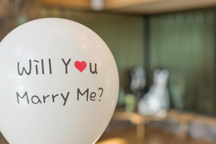 A romantic balloon with 'Will You Marry Me?' for a heartfelt marriage proposal. - marriage proposal spell